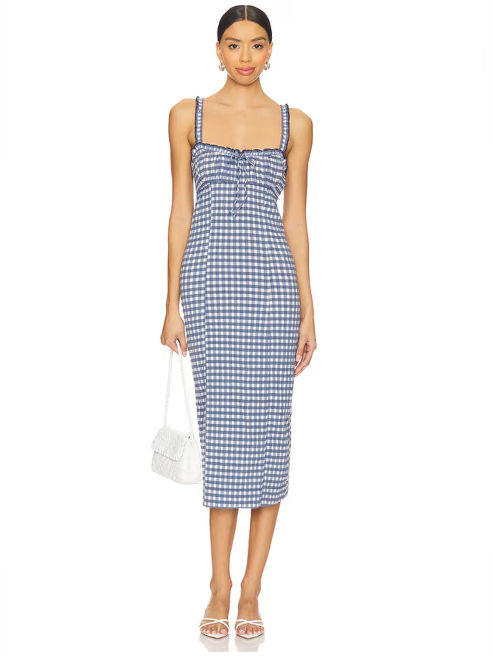 Free People Lucinda Midi Dress in Indigo Combo